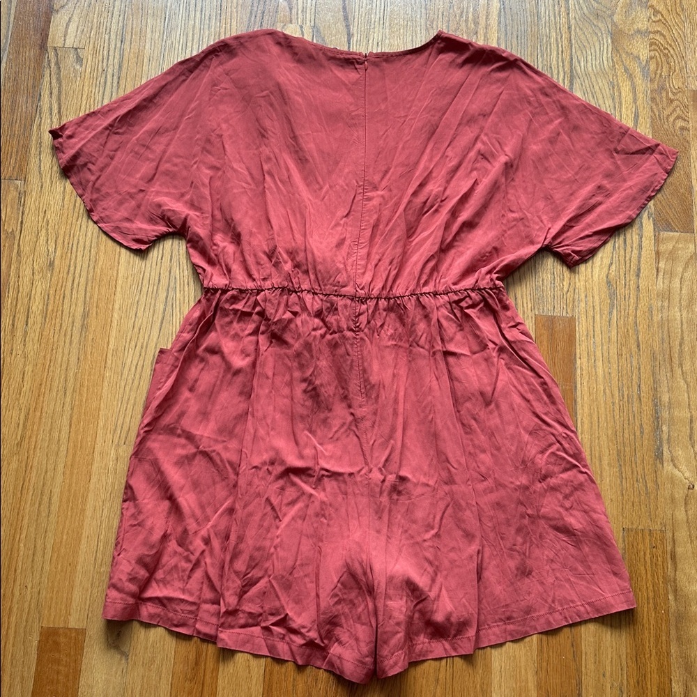 BloomChic Terracotta Button-Front Romper - Picture 6 of 7